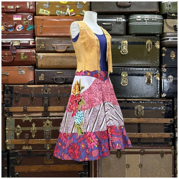 2005 Anthro Patchwork Boho Skirt by Aquarius - Picture 11 of 12